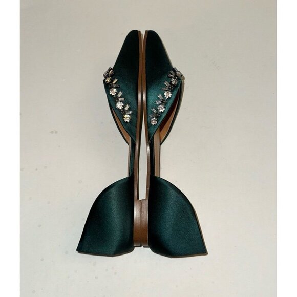 J. Crew Satin Jeweled Zoe D'ORSAY Flats Size 7.0 - Picture 6 of 12